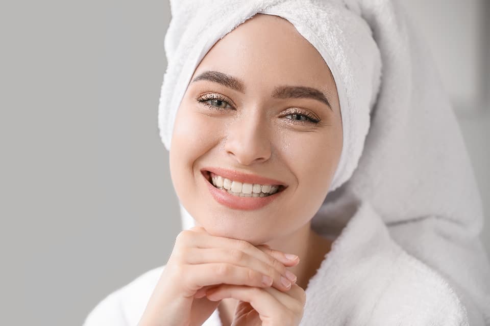 Front-view clinical photo from a Botox session, stored on the client record in Lumè